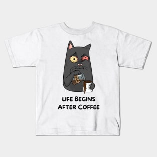 life begin after coffee T-Shirt Kids T-Shirt